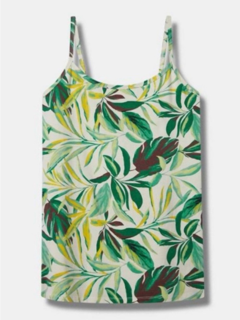 Torrid Sleeveless Tropical Green Leaf Print Cami Tank Top Size 1 XL